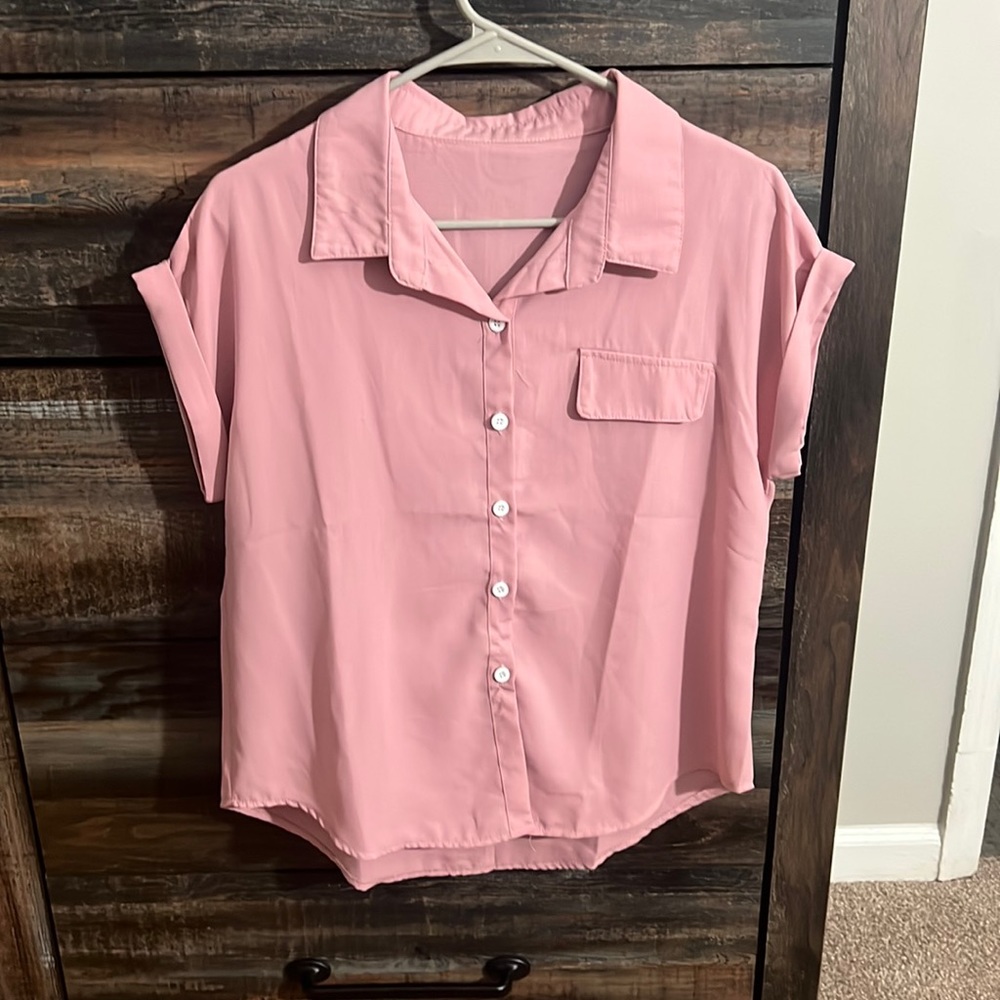 Pink button up